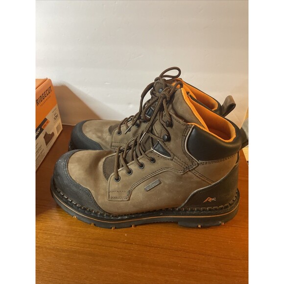 Ridgecut RCT002TS 6" Men's Work Boot Waterproof Brown Leather Steel Toe Size 11 - Picture 7 of 14
